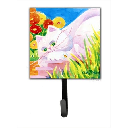 Carolines Treasures White Cat Leash Holder Or Key Hook 6102SH4